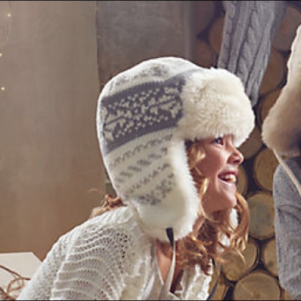 RH🎈FAIR ISLE & LUXE FAUX FUR HAT🎈